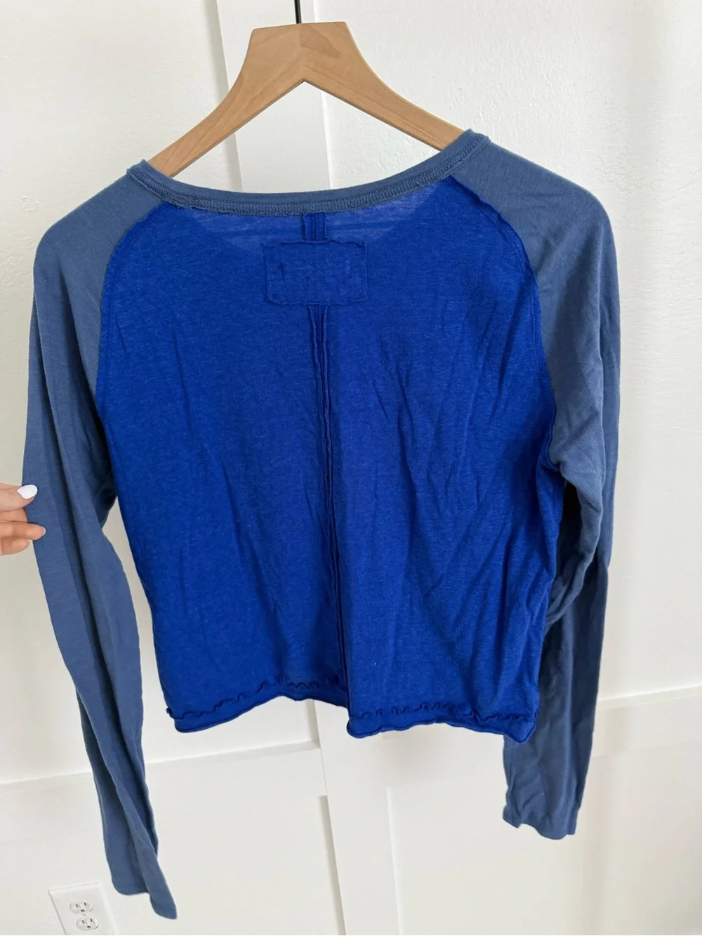 Free People Deja Vu Blue Long Sleeve